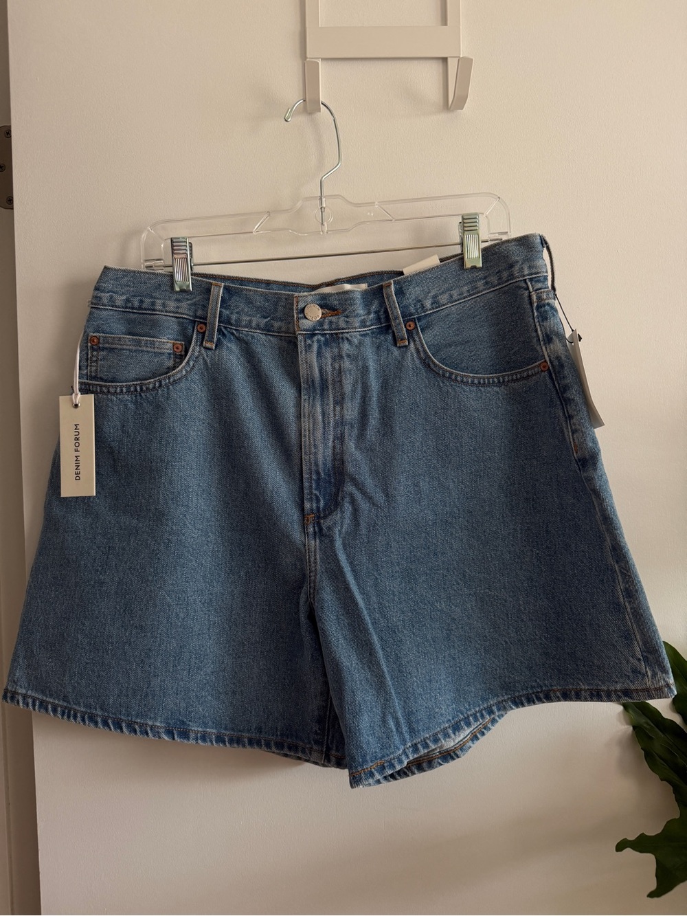 Denim Forum Midwash High-Rise Jean Shorts